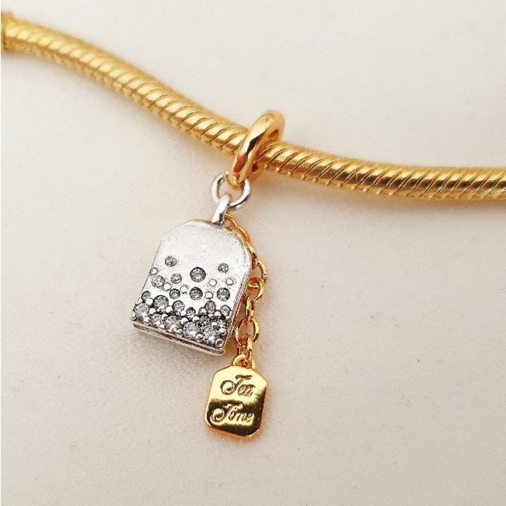 PANDORA Bridgerton Tea Bag Dangle Charm w/Box